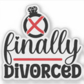 やっと離婚!面白い離婚グッズ シール (正面)
