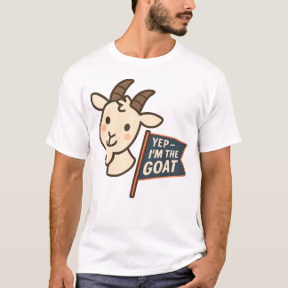 やっぱり俺がGOATだ クールなヤギの顔デザイン Tシャツ