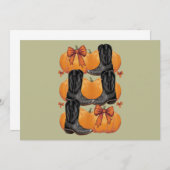 やっほー ポムキン ウェスタン オータム コケッティー リボンカウガール 招待状 (正面/裏面)