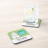 やっ結婚て！ケーキユーモアのあるイラストレーション コースター (右側)