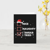 やばい悪い子です誓います 大人サンタTシャツ クリスマス カード (黄色い花)