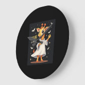 やばい ハロウィン 面白い ダブり ゴースト キリン ラージ壁時計 (傾斜)