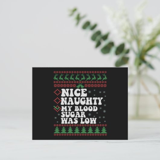 やばい 低血糖のクリスマス 糖尿病 ポストカード (スタンド正面)