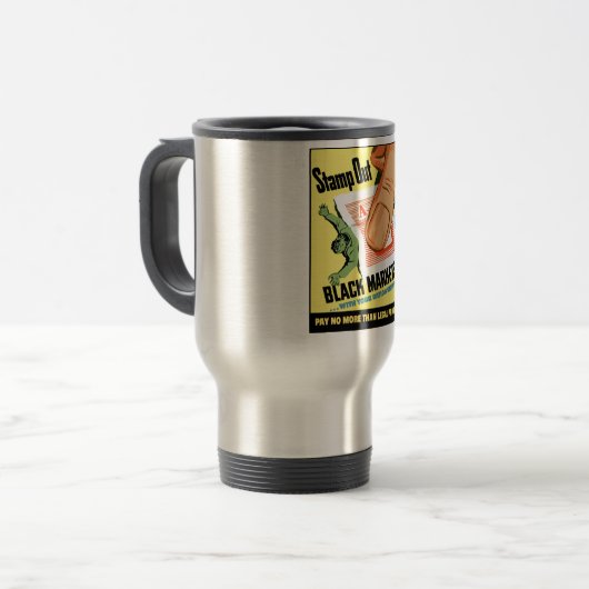 やみ市場を押して下さい -- 第2次世界大戦 トラベルマグ (正面左)