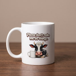 やめてください、何もしたくありません。面白い牛 コーヒーマグカップ