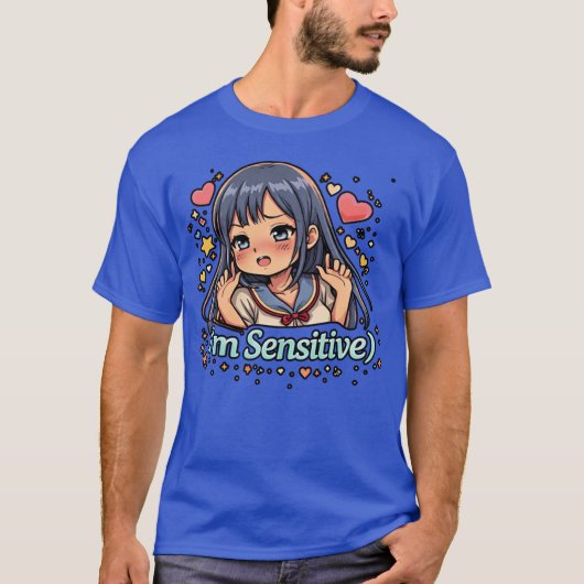 やめてください　私は敏感です - 遊び心のあるアニメのユーモア Tシャツ (正面)