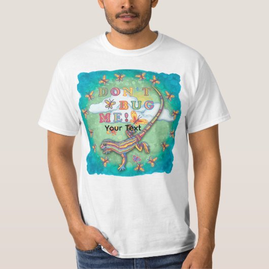 やめて トカゲのプリントTシャツ Tシャツ (正面)