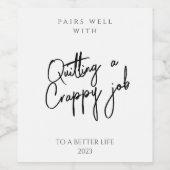 やめの仕事のおもしろいテンプレートカスタムワインラベル ワインラベル (シングルラベル)