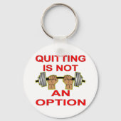 やめはオプションのバーベル重量挙げではない キーホルダー (正面)