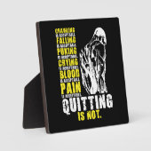 やめは受け入れられない、ジムトレーニングのモチベーション フォトプラーク (正面)