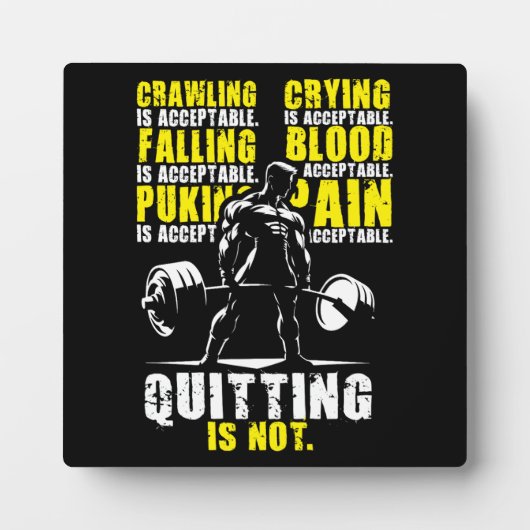 やめは受け入れ不可 – やる気を起こさせるGym フォトプラーク (正面)