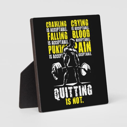 やめは受け入れ不可 – やる気を起こさせるGym フォトプラーク (正面)