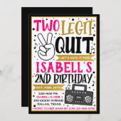 やめられないほど楽しいお誕生日パーティーのご招待(2歳の誕生日), ガール 招待状 (正面/裏面)