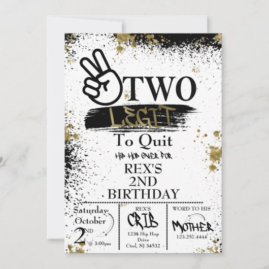 やめられない誕生日招待状 招待状 (正面)