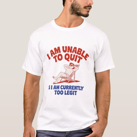 やめられない Too Legit Summer 面白いグラフィック Tシャツ (正面)