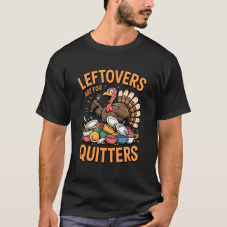 やめる人のための残り物 おかしな七面鳥 感謝祭 Tシャツ