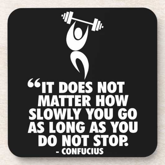 やめストップて「重量挙げ」トレーニングやる気を起こさせる コースター (正面)