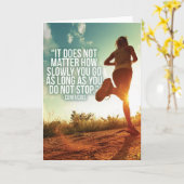 やめストップろ。ランニングトレーニングやる気を起こさせる カード (黄色い花)