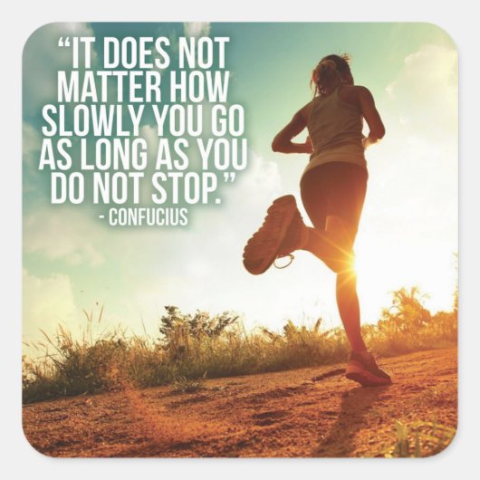 やめストップろ。ランニングトレーニングやる気を起こさせる スクエアシール (正面)