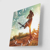 やめストップろ。ランニングトレーニングやる気を起こさせる スクエア壁時計 (傾斜)