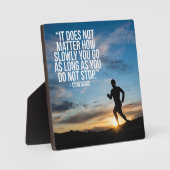 やめストップろ。ランニングトレーニングやる気を起こさせる フォトプラーク (正面)