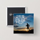 やめストップろ。ランニングトレーニングやる気を起こさせる 缶バッジ (正面&裏面)