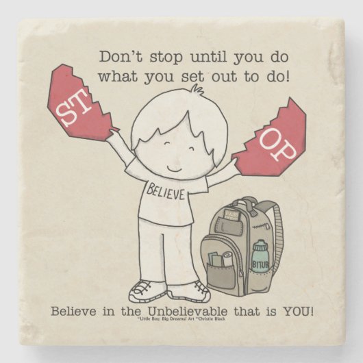 やめストップ ストーンコースター (正面)