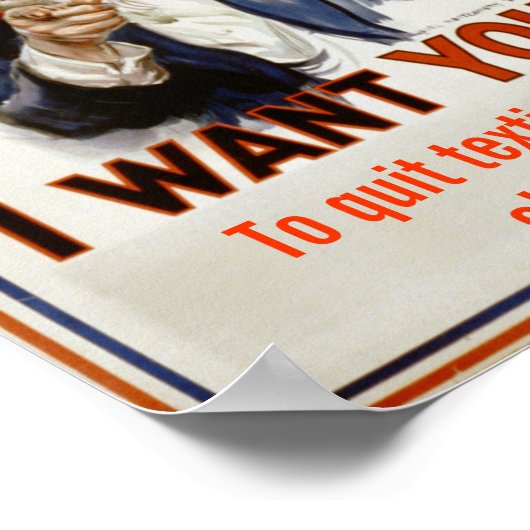 「やめメールや文字を打つin class」教室ポスター ポスター (角)