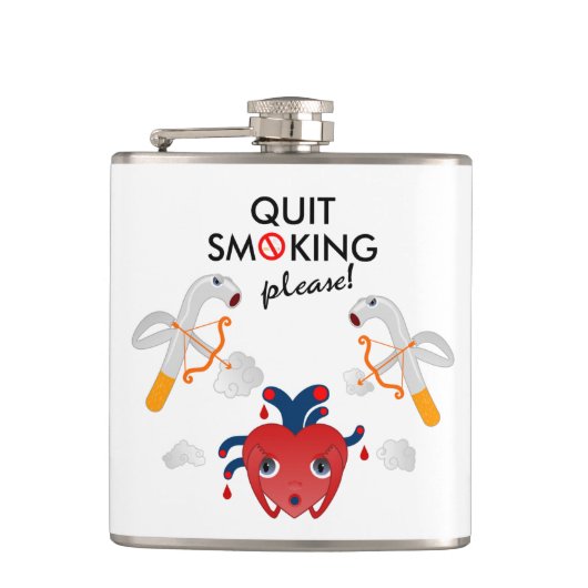 やめ喫煙 フラスク (正面)