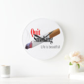 やめ喫煙 ラージ壁時計 (ホーム)