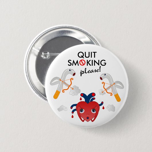 やめ喫煙 缶バッジ (正面&裏面)