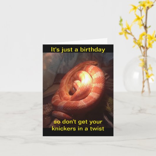 ややこしい誕生日の蛇のグリーティングカード カード (黄色い花)