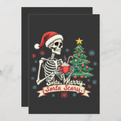 やや楽しい やや怖い スプーキー スケルトン クリスマス 招待状 (正面/裏面)