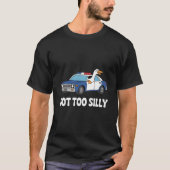 「やりすぎた」ガチョウ警察車両デザイン - やりすぎたギャグ Tシャツ (正面)