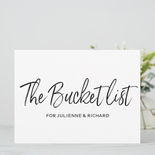 「やりたいことリスト」 おしゃれな文字の結婚式看板 招待状 (スタンド正面)