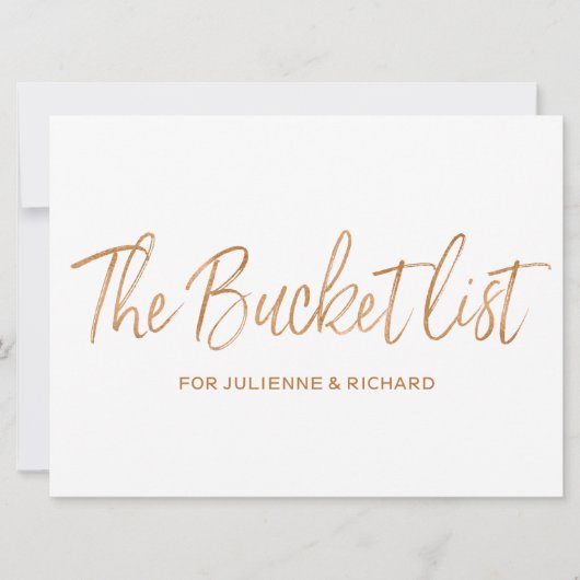 「やりたいことリスト」ウェディング おしゃれなゴールドローズサイン 招待状 (正面)