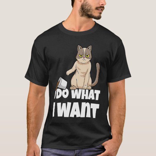 やりたい放題の怒れる猫 キティちゃん Tシャツ (正面)