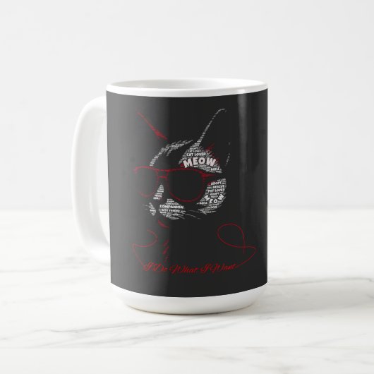 やりたい放題猫タイポグラフィ コーヒーマグカップ (正面左)