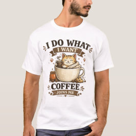 やりたい放題 コーヒー 猫好き Tシャツ