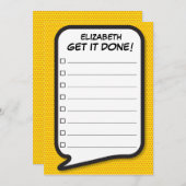 やりなさい！リスト スピーチ バブル ファン レトロ 招待状 (正面/裏面)