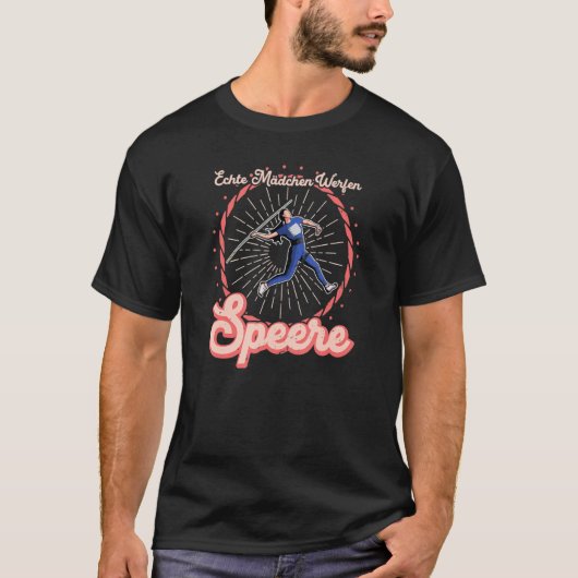 やり投げ選手 やり投げ 陸上競技 スポーツ H Tシャツ (正面)