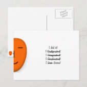 「やり遂げた！」ユーモアのある 誤字 卒業 卒業式 案内ポストカード (正面/裏面)