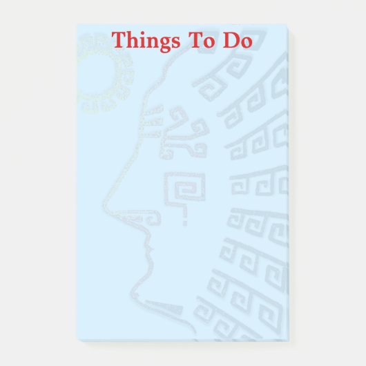 やることとマチュピチュ山のシルエット ポストイット (正面)