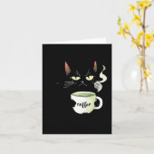 やることリスト コーヒーを飲む 覚醒を保つ 黒猫コーヒーを繰り返す カード (黄色い花)