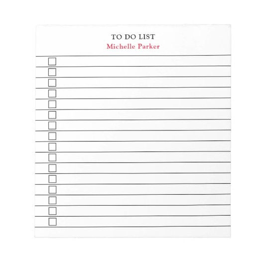 やることリスト シンプル ミニマル モダン ラインペーパー ノートパッド (正面)