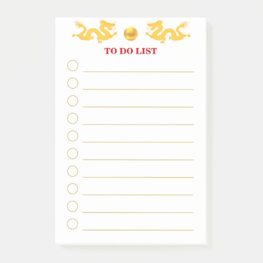 やることリスト 白地に金色のドラゴン ポストイット (正面)