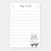 やること&かわいいスケーター猫 ポストイット (正面)