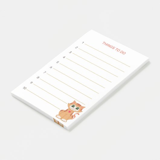やること&虎猫ジンジャーキティ猫 ポストイット (アングル)