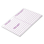 「やること、見せること」メモ帳（紫） ノートパッド (アングル)