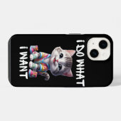 やるべきことをやる かわいい猫 iPhoneケース iPhone 14ケース (裏面横)